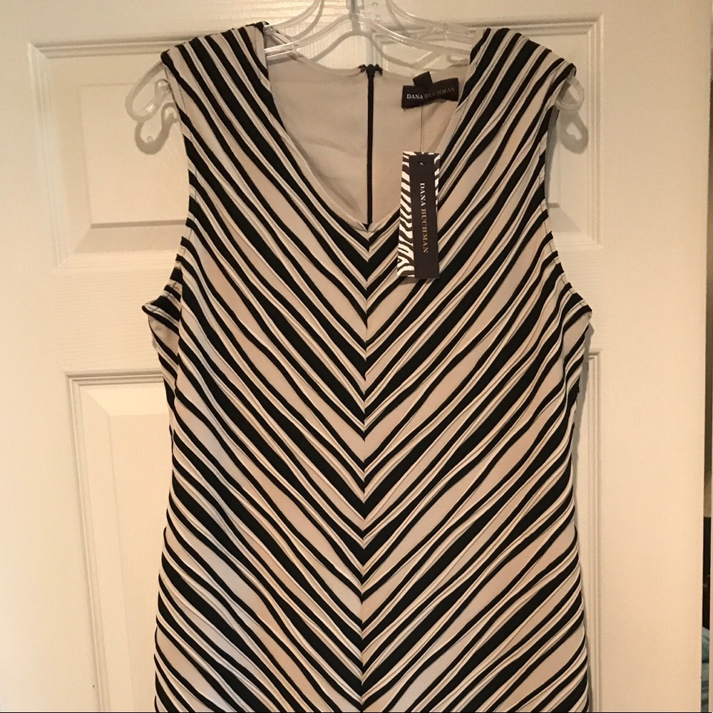 BNWT cream and black cocktail dress size L (14)